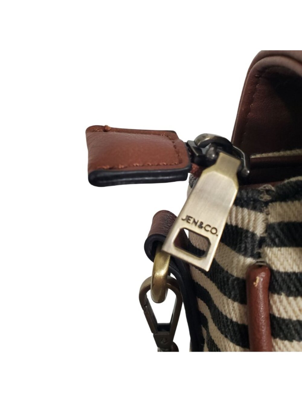 Jen & Co Bag Satchel Striped Aztec Embroidered Vegan Leather Boho Chic Purse - Picture 15 of 16